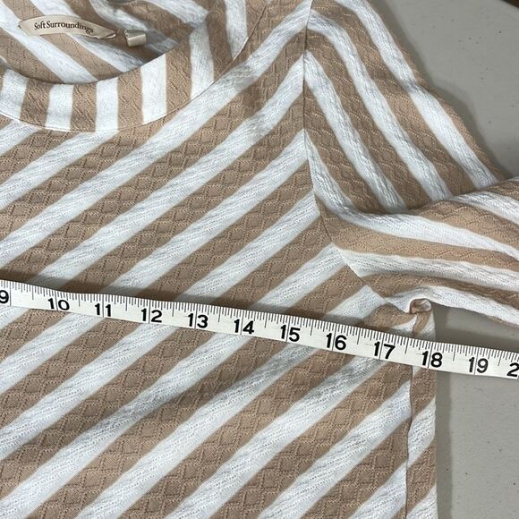 Soft Surroundings Glorietta Striped Top Cream Beige Size Xsmall - Picture 9 of 12